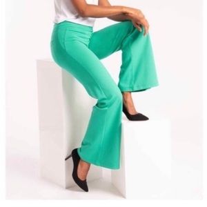 Betabrand Wide Legged Green Pants Small Petite